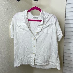 Urban Outfitters White Button Crop